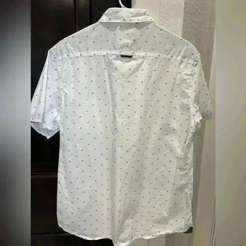7 Diamond Men’s Suden Impact Short Sleeve Button-Up Shirt/White-SZ Large
